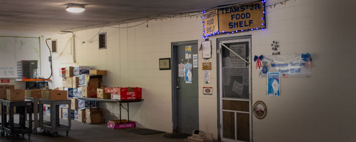 the door to the Teamsters food shelf