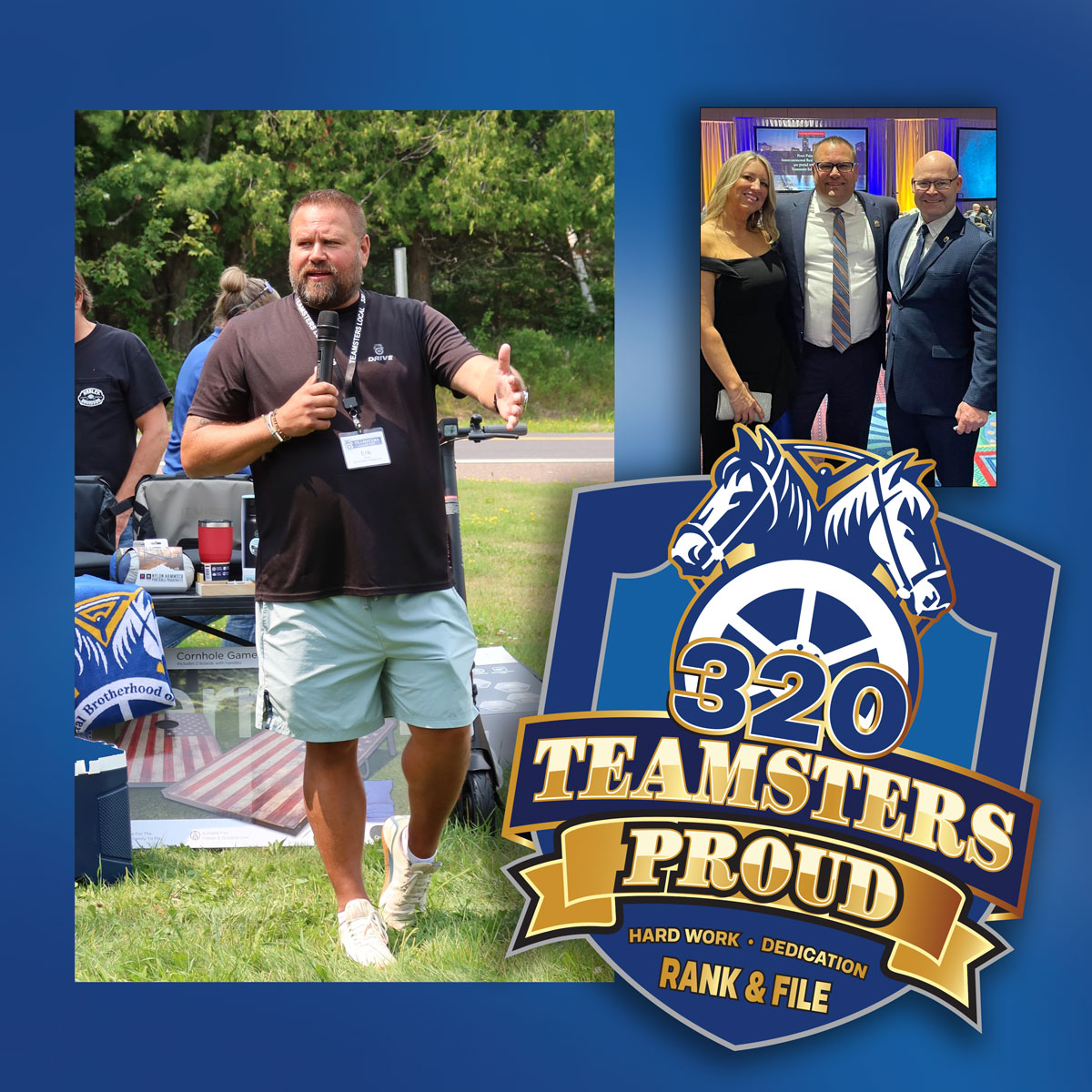 Teamster Proud with a photo of Erik Skoog